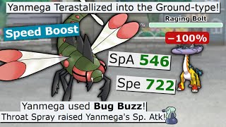 TERA GROUND THROAT SPRAY YANMEGA IS NEAR UNSTOPPABLE IN GEN 9 NATIONAL DEX [upl. by Iba505]