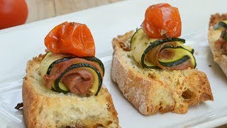 Bruschette sfiziose con zucchine e salumi  Ricette che Passione [upl. by Nylirej72]