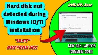 Cannot Find Drives when Installing Windows on Your Laptop  IRST Drivers Installation [upl. by Rutledge108]