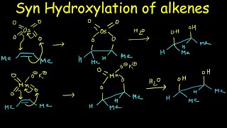 Syn hydroxylation of alkenes  Syn dihydroxylation of alkenes using OsO4 and KMnO4 with mechanism [upl. by Gustin]