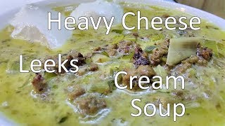 Cheese Leeks Soup  With Ground Beef  KetoKookin [upl. by Ronalda]