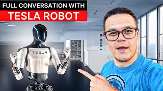 Tesla Robots I have a full Conversation with a Robot [upl. by Eadnus]