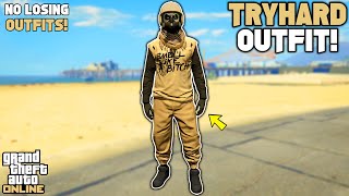 GTA 5 ONLINE EASY TAN JOGGERS RIPPED SHIRT GLITCH TRYHARD MODDED OUTFIT 160 NO TRANSFER GLITCH [upl. by Bourgeois]