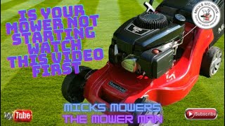 Mountfield 164 Lawnmower Will Not Start An Easy Fix [upl. by Doyle]