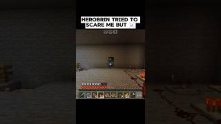 Herobrin tried to scare me but💀minecraft shorts viralshorts [upl. by Nav]