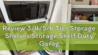 Review 3456 Tier Storage Shelves Storage Shelf Duty Garage Shelf Storage Carbon Steel Adjustabl [upl. by Bullard]