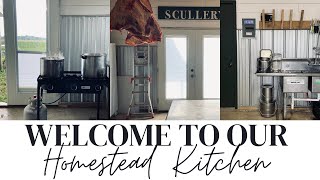 Tour Our Modern Homestead Kitchen  On Farm Butcher Shop  Milk House  “The Scullery” [upl. by Mallissa]