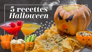 5 Recettes Halloween Hyper Faciles Apéros Plats amp Cocktails  EnjoyCooking [upl. by Lladnyk]