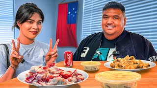 My Filipino Friend Tries Samoan Food For the First Time [upl. by Jakoba]