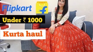 FLIPKART UNDER ₹ 1000 KURTA HAUL  Sana K [upl. by Ellennad]