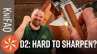 KnifeCenter FAQ 84 Is D2 Hard to Sharpen  Scottish Kilt Knives and Sharpening Choils [upl. by Tressa]