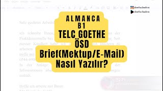 3 TELC  GOETHE  ÖSD Mektup ve Mail yazma almanca goethe telc deutschland deutsch ozelders [upl. by Onivla]