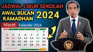 JADWAL LIBUR SEKOLAH AWAL PUASA RAMADHAN 2024 JATUH PADA TANGGAL BERAPA DAN HARI APA [upl. by Emmi]