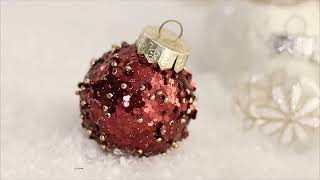 New Christmas Decoration Ornament Wine Red Flocking Painted Ball Plastic Balls Ornament [upl. by Ballman128]