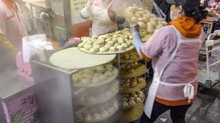 Great Skills Making Mandu Dumplings Korea Street Food in Namdaemun Food Market Seoul [upl. by Batsheva]