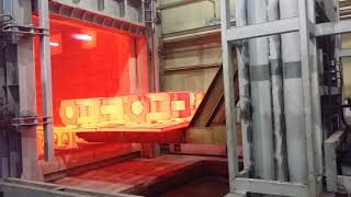 Heat treatment Quenching by forklift furnace [upl. by Rellim]