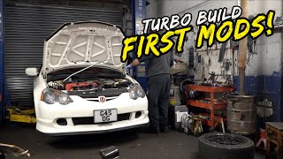 THE HONDA INTEGRA DC5 TYPE R TURBO BUILD BEGINS FIRST MODS [upl. by Stephenie]