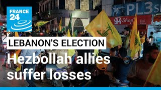 Hezbollah allies suffer losses in Lebanons parliamentary election according to early results [upl. by Ydnarb298]