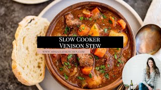 Slow Cooker Venison Stew  Thick amp Hearty Recipe [upl. by Tsew]