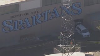 Construction worker killed by collapsing bleachers at Villa Park HS [upl. by Cassondra]