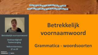 Betrekkelijk voornaamwoord Grammatica woordsoorten [upl. by Killion]