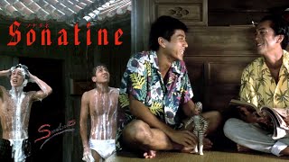 Sonatine Takeshi Kitano  bathing rain scene  escena baño lluvia [upl. by Timotheus]