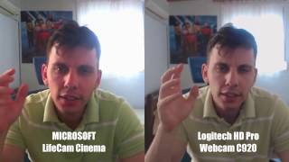 Logitech HD Pro Webcam C920 vs Microsoft LifeCam Cinema unboxing and quotreviewquot [upl. by Airemat]