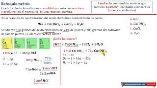 Reactivo Límite  Ejercicio resuelto En la reacción de neutralización del HCl con CaOH2 [upl. by Whitver566]