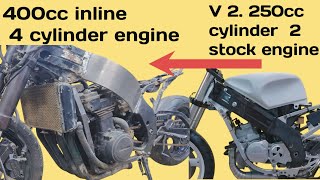 250cc 2 stock bike ka engine Nikal kr 400cc inline 4 cylinder engine lagya [upl. by Nylsirhc]