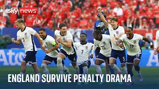 England survive penalty shootout thriller to make Euros semifinals [upl. by Dnalevets]