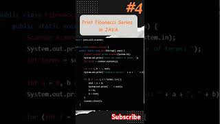 Java  Fibonacci series program implementation shorts java coding [upl. by Nyrrad966]