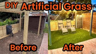 DIY how to lay amp install artificial fake grass at home [upl. by Arraet]