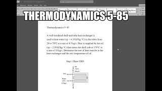 Thermodynamics 585 A wellinsulated shellandtube heat exchanger is used to heat water [upl. by Nolasba]