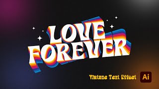 Mastering Vintage Retro Striped Text Effect in Illustrator [upl. by Stanwin972]