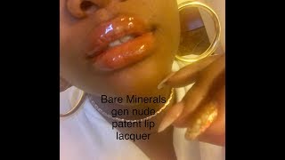 Bare minerals gen nude Patent lip lacquer gloss on dark skin [upl. by Ileane271]