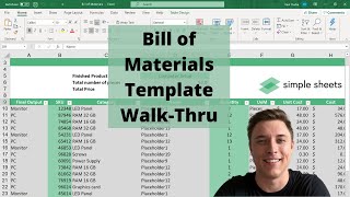 How To Create An Inventory Assembly amp Bill Of Materials BOM Application In Excel Free Download [upl. by Imerej]