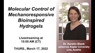 Dr Kerstin Blank  Molecular Control of Mechanoresponsive Bioinspired Hydrogels [upl. by Nave]