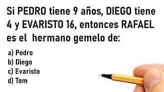 💡5 PREGUNTAS DE RAZONAMIENTO LÓGICO  Nivel 1  Profesor Bruno Colmenares [upl. by Blanchard]