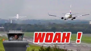 Plane landing approach with plane still on the runway ✈️ planespotting [upl. by Ellenohs]