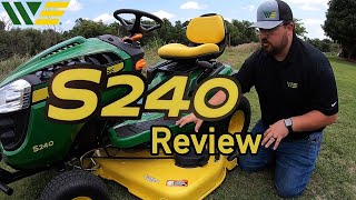 2020 John Deere S240 Riding Lawn Tractor Mower Review and Walkaround [upl. by Hasila]