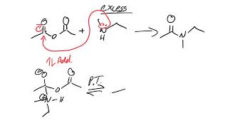 Anhydride reacting with amine to synthesize an acid and amide [upl. by Eng]