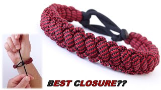 Lock Knot Closure Bootlace  Curling Millipede Bracelet  How to Make a Paracord Survival Bracelet [upl. by Enelra311]