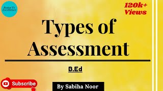 Types of Assessment  Placement Formative Diagnostic and Summative Assessment  Sabiha Noor [upl. by Glavin]