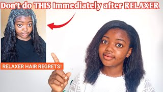 DO NOT MAKE THIS MISTAKE AFTER RELAXING YOUR HAIR Relaxer regrets haircare tips [upl. by Cynthy]