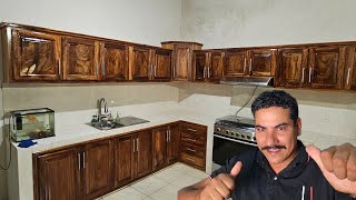 Cocina integral de parota PUERTA WOODWORKING [upl. by Adhern785]