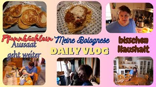 Daily Vlog  Meine Bolognese BananenButtermilchPfannluchen  Ein bisschen Haushalt  Mamaalltag [upl. by Aimerej262]