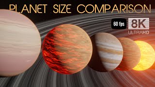 Planet Size Comparison 2023 60FPS 8K 3D [upl. by Rashida721]