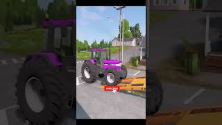 Double Flatbed Trailer Truck vs Speed bumps  Train vs Cars  Tractor vs Train  BeamNG Drive 324 [upl. by Torrlow598]