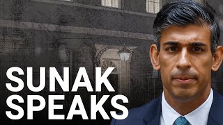 🔴 Rishi Sunak delivers statement outside Downing Street [upl. by Nikolos82]