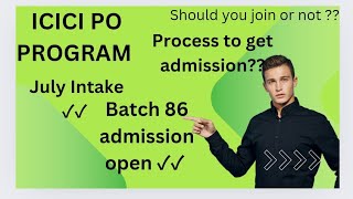 ICICI PO PROGRAM ✓✓ ADMISSION OPEN FOR 86 BATCH ✓✓ IMA ✓✓ POST GRADUATE DIPLOMA IN BANKING ✓✓ [upl. by Suoirtemed917]